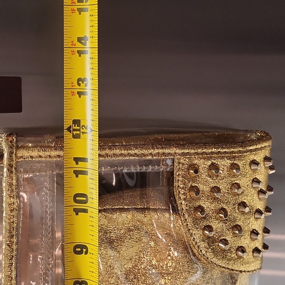 PVC Transparent Crossbody or Wristlet Bag, Gold, 2 Piece - Picture 11 of 16
